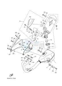 YZF-R3 YZF-R3A 321 R3 (B025) drawing EXHAUST