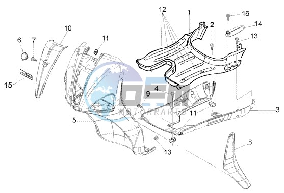 Front shield-foot board-spoiler