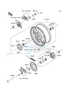 ZZR1400 ZX1400A7F FR GB XX (EU ME A(FRICA) drawing Rear Hub