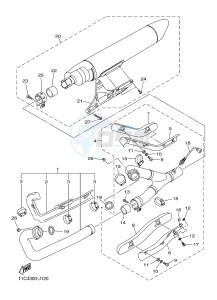 XVS1300A MIDNIGHT STAR (12C6) drawing EXHAUST