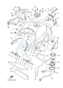 MT09A MT-09 ABS 900 (2DRA 2DRB) drawing FUEL TANK