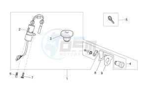 V7 Racer 750 drawing Lock hardware kit