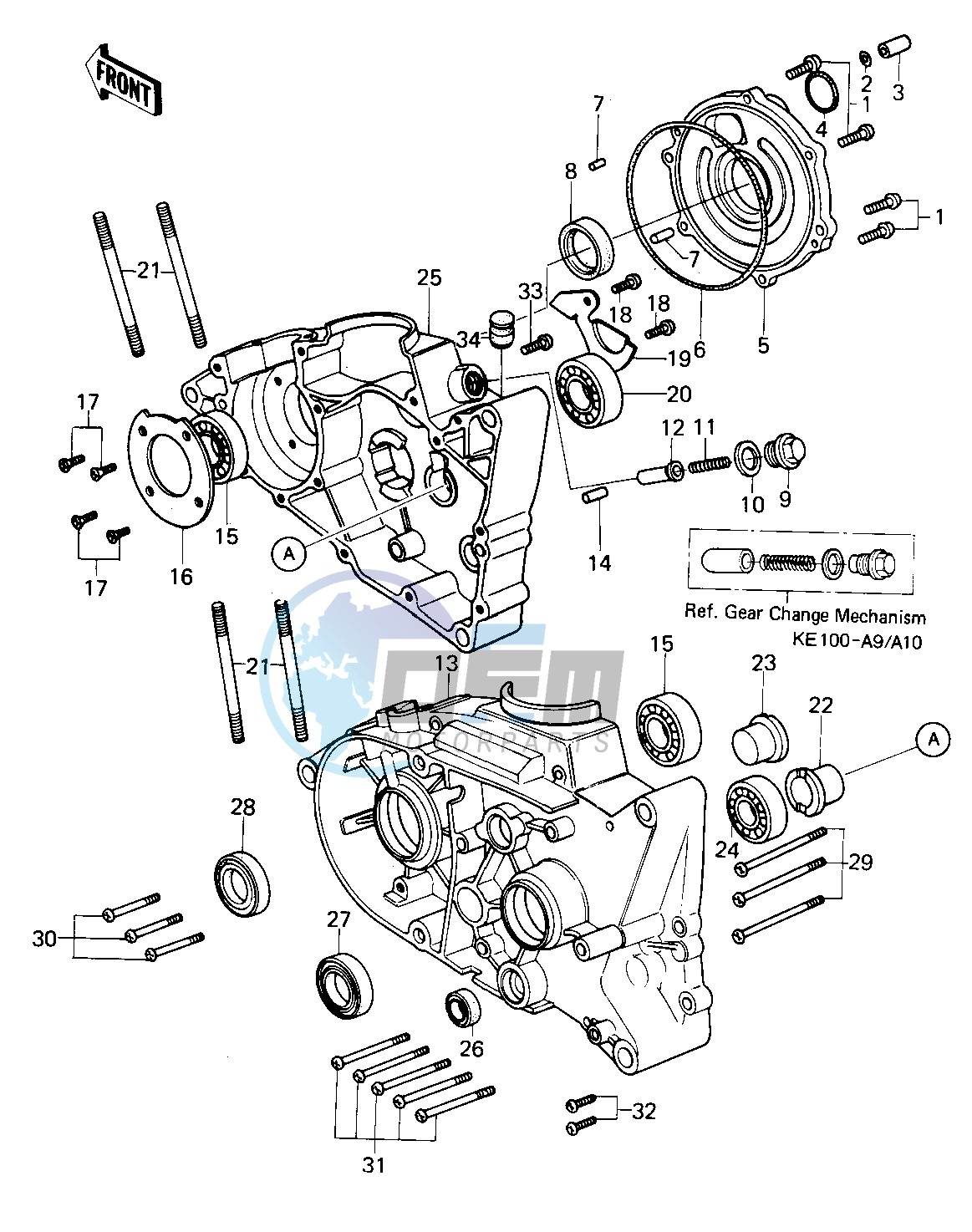 CRANKCASE -- KE100-A7_A8_A9_A10- -