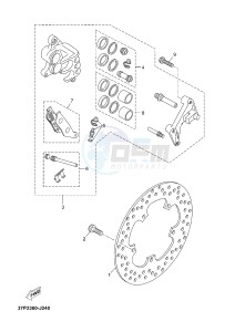 X-MAX125 XMAX 125 EVOLIS 125 (2ABB 2ABB) drawing FRONT BRAKE CALIPER