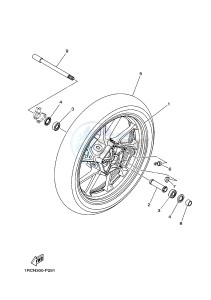 MTM850 MTM-850 XSR900 (B90W) drawing FRONT WHEEL