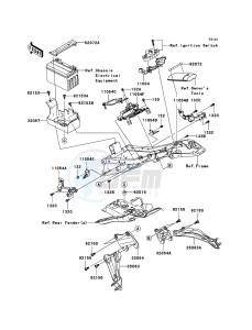 NINJA_ZX-6R ZX600P7F FR GB XX (EU ME A(FRICA) drawing Frame Fittings(Rear)