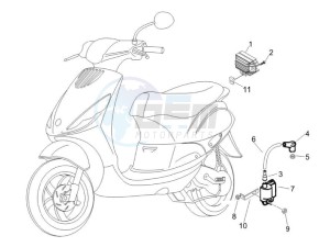 Zip 100 4T 2011-2014 (VieTnam) drawing Voltage Regulators - Electronic Control Units (ecu) - H.T. Coil