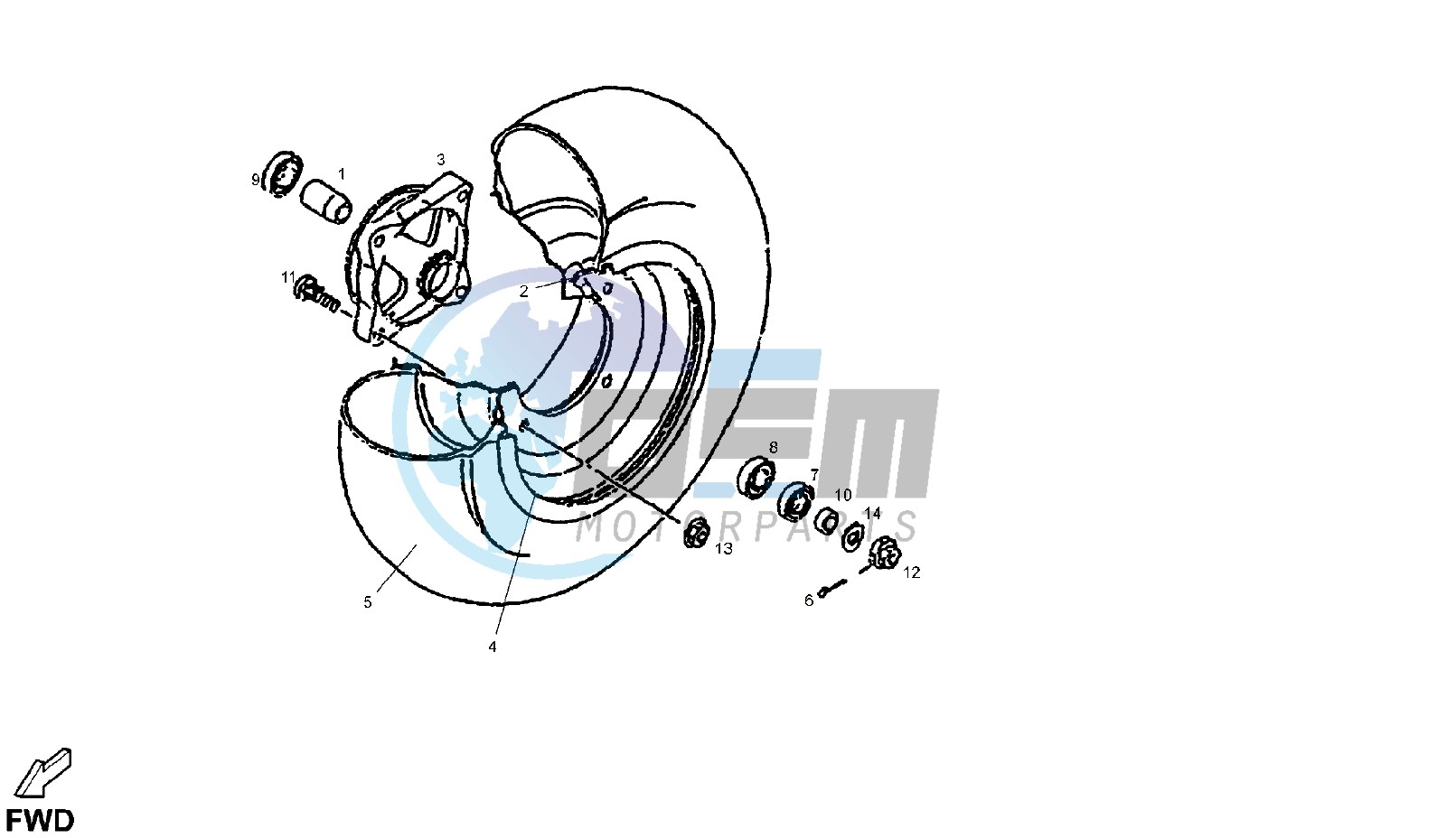 FRONT WHEEL DRUM BRAKE