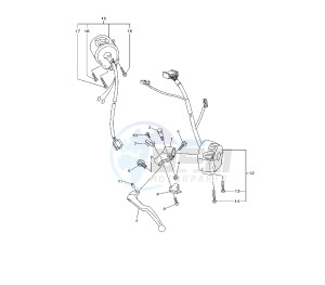 XJ6-FA DIVERSION ABS 600 drawing HANDLE SWITCH AND LEVER