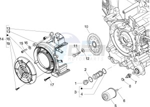 LX 150 4T ie E3 drawing Flywheel magneto cover - Oil filter