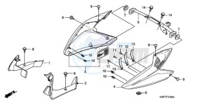 CBF125MA France - (F) drawing FRONT SIDE COWL