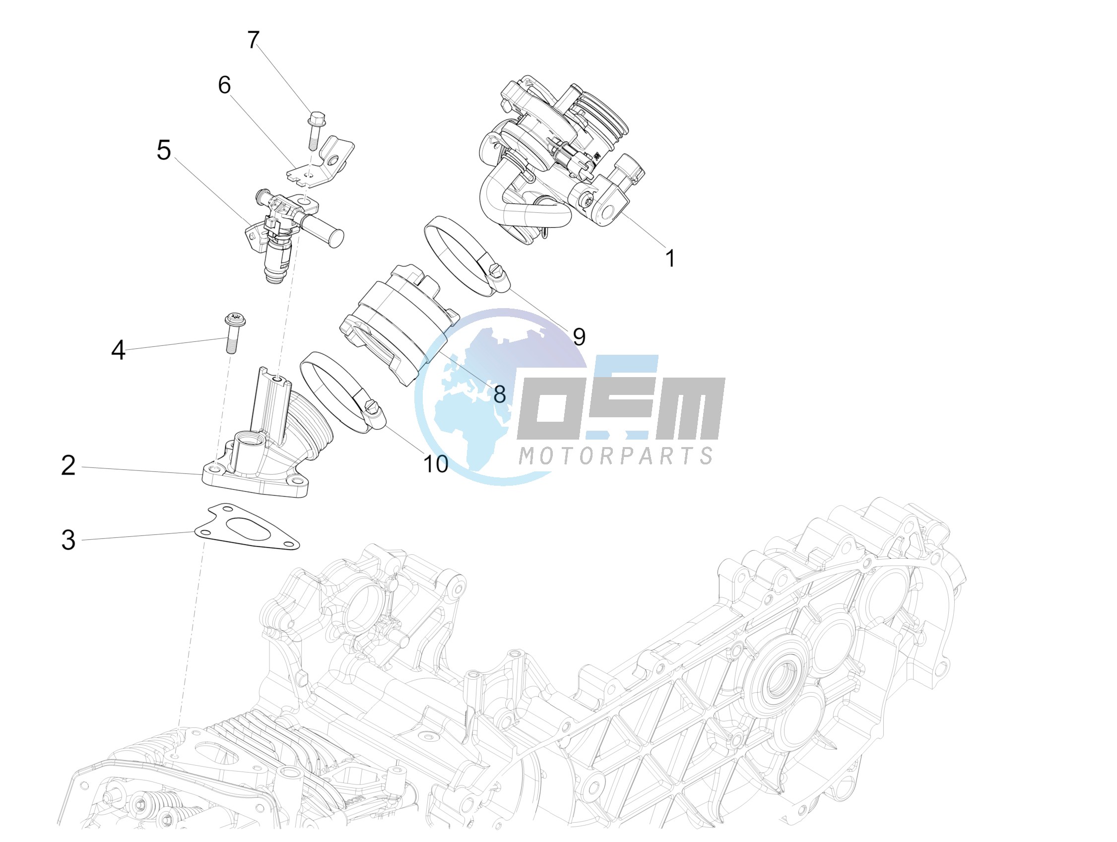 Throttle body - Injector - Union pipe