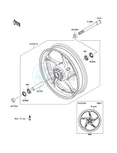 Z1000 ABS ZR1000EDFA FR XX (EU ME A(FRICA) drawing Front Hub