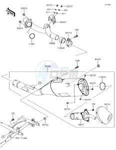 KLX450R KLX450AJF EU drawing Muffler(s)