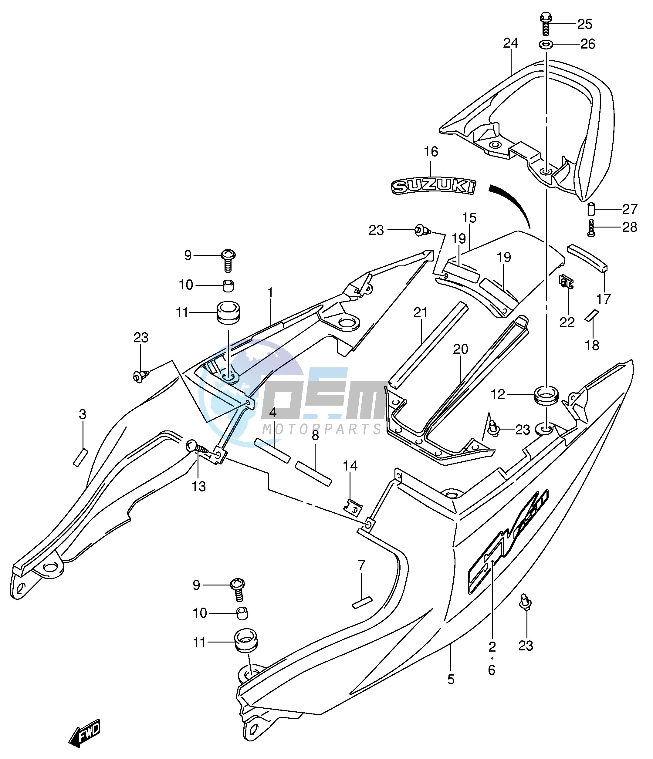 SEAT TAIL COVER (SV650K3 UK3)