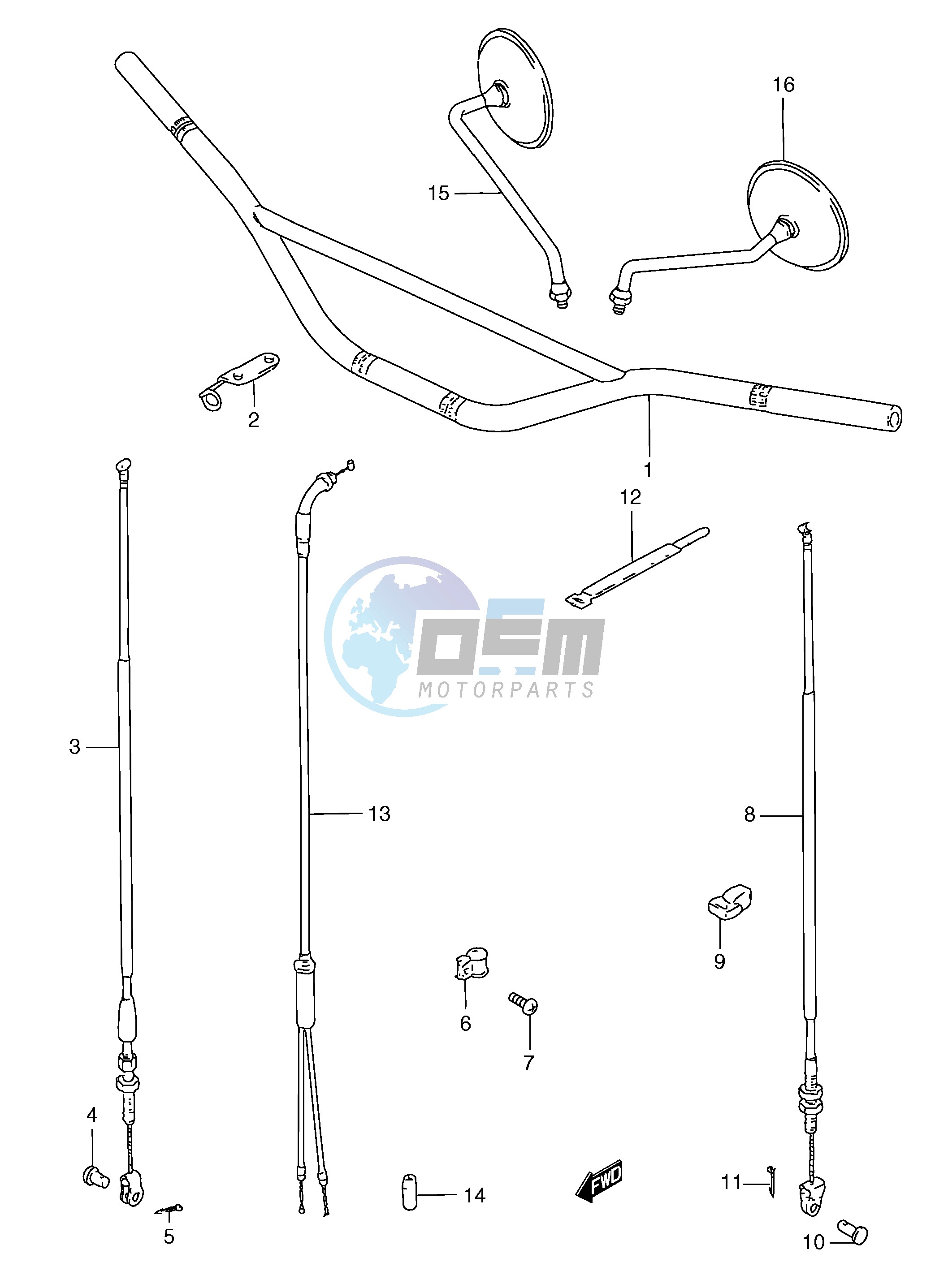 HANDLEBAR (TS185ERCV P9 TS185ERW E1 TS185ERX E71)