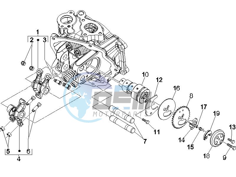 Camshaft - Rocking levers support unit