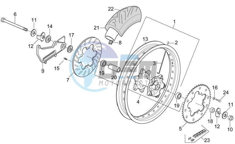 Rear wheel - Supermotard