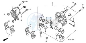 CBR1000RR9 Korea - (KO / SPC) drawing FRONT BRAKE CALIPER