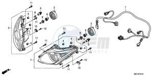 FJS400D9 ED / 2ED drawing HEADLIGHT (FJS400D9/FJS40 0A)