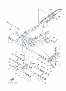 XT250 XT250P (B1UK) drawing REAR ARM