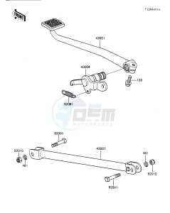 ZX 750 A [GPZ 750] (A1-A2) [GPZ 750] drawing BRAKE PEDAL_TORQUE LINK