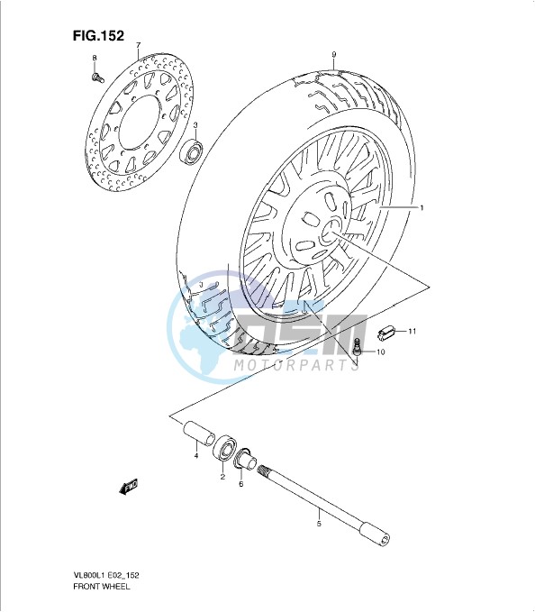 FRONT WHEEL (VL800CL1 E19)