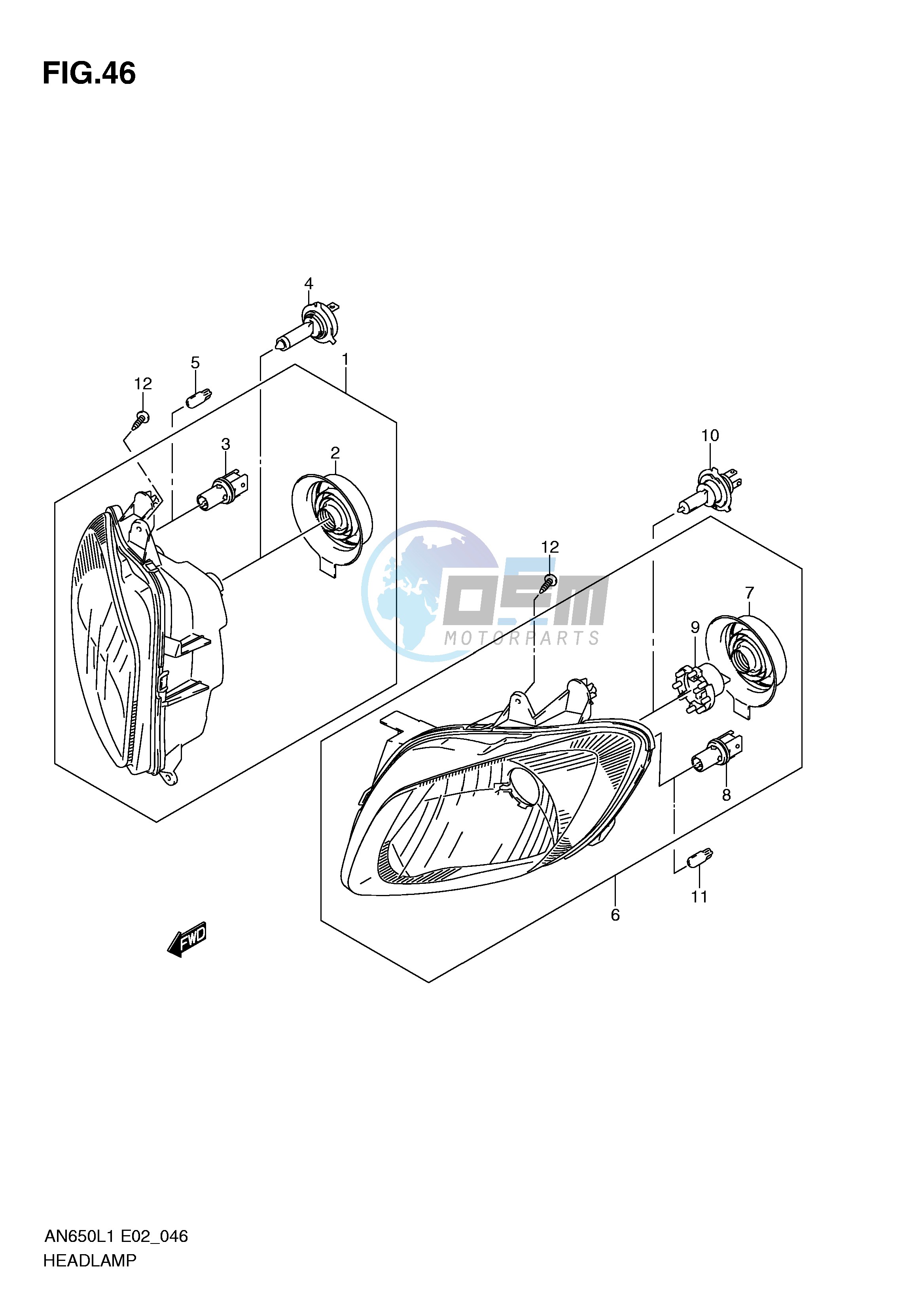 HEADLAMP (AN650L1 E19)