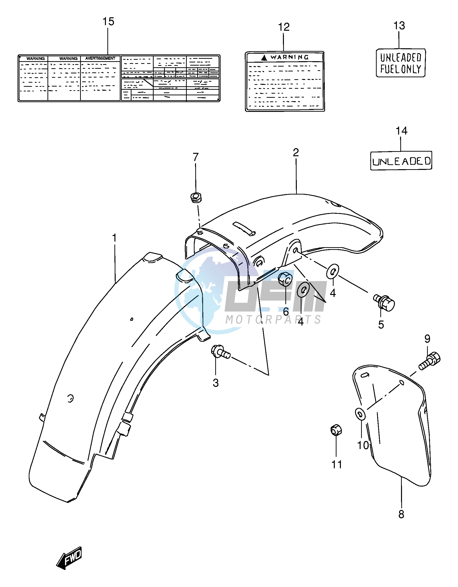 REAR FENDER (MODEL T W X)