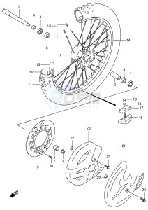 RM125 (E2) drawing FRONT WHEEL (MODEL V W X Y)