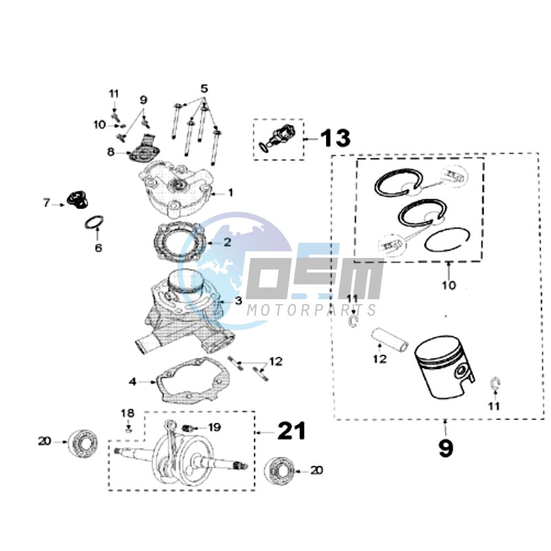 CRANKSHAFT AND CYLINDER