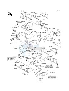 KRF 750 G [TERYX 750 FI 4X4] (G9F) G9F drawing REAR SUSPENSION