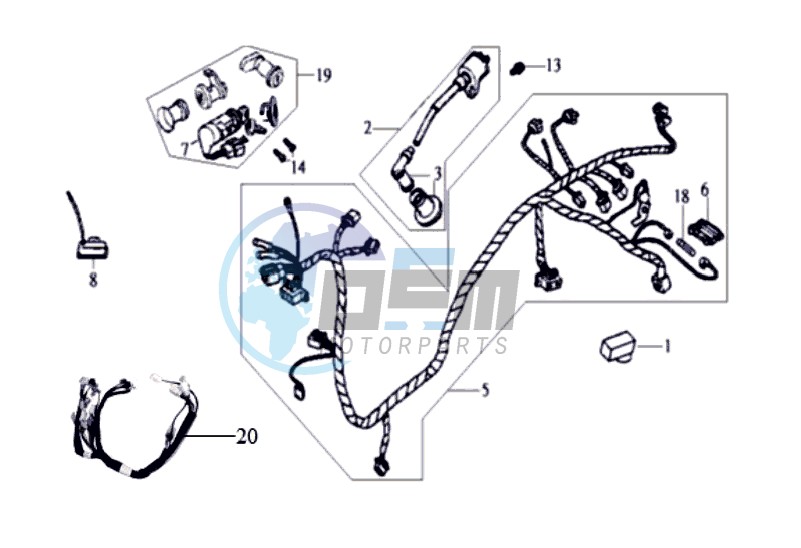 WIRING HARNASS - IGNITION LOCK - CDI UNIT