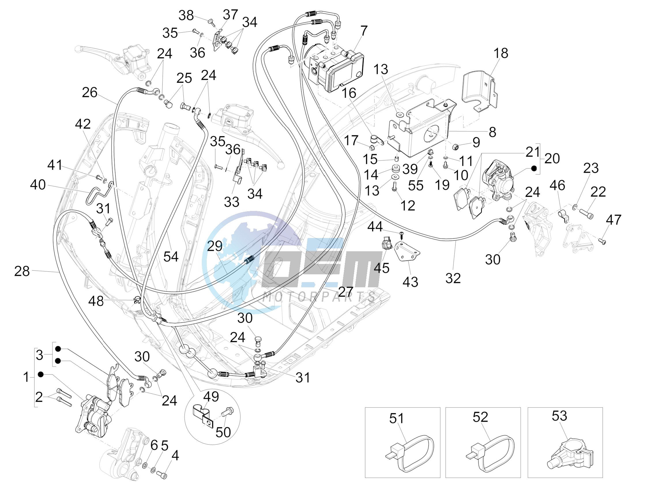 Brakes pipes - Calipers (ABS)