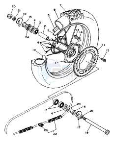 WR 250 drawing REAR WHEEL