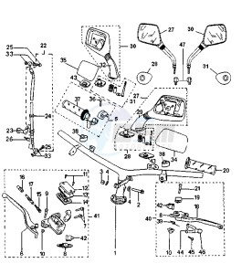 SV GEO - 50 cc drawing STEERING HANDLE (SV50, SV50J)