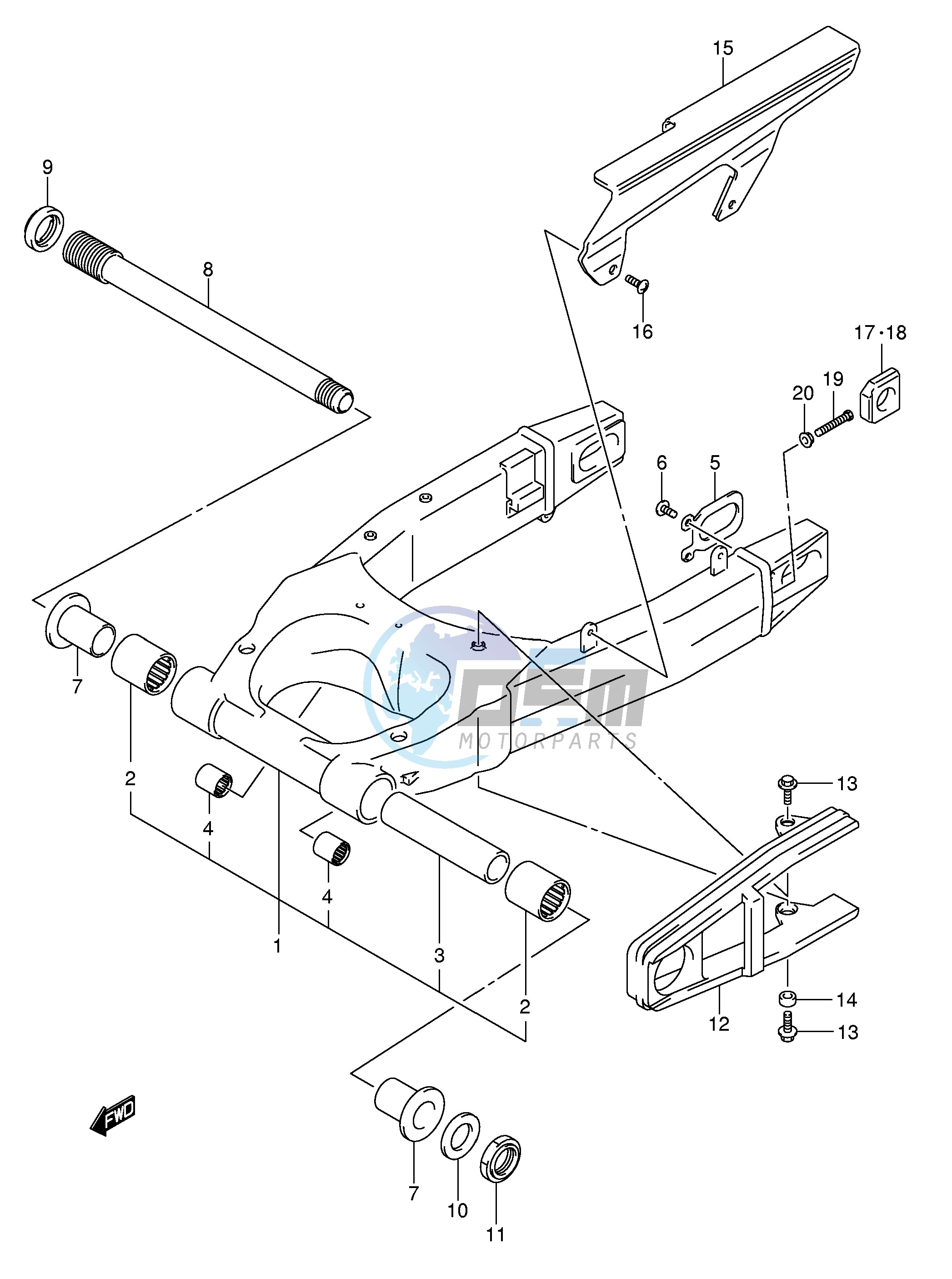 REAR SWINGING ARM (MODEL K5)