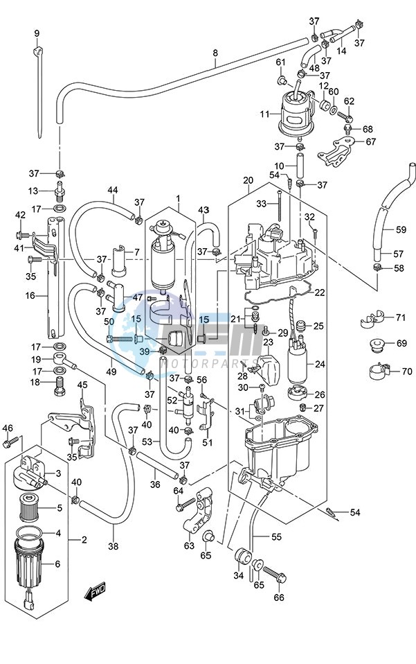 Fuel Pump/Fuel Vapor Separator (DF 250S)