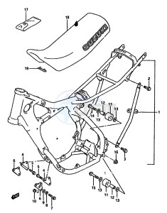 RM125 (G-H-J) drawing FRAME-SEAT (MODEL H J)