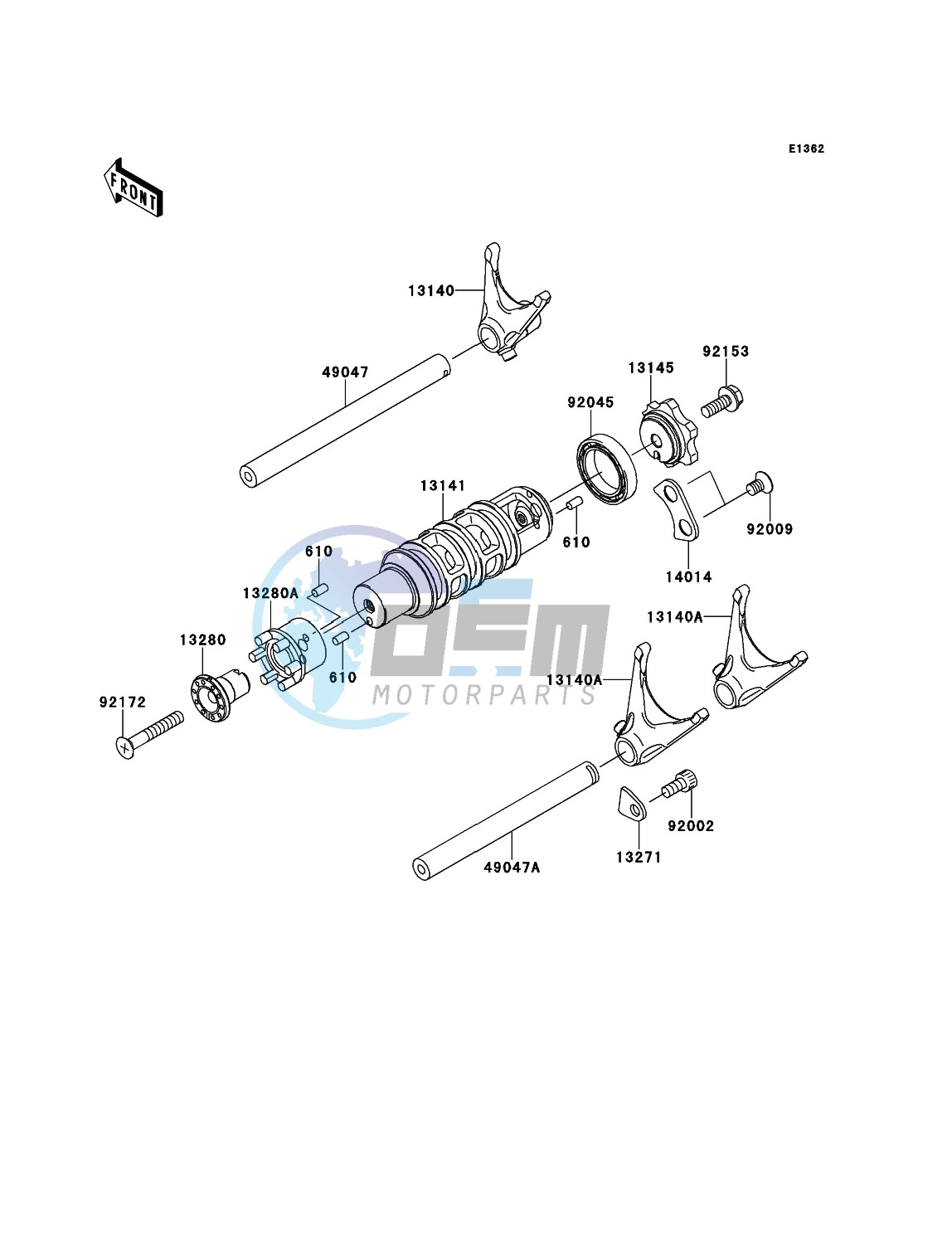 Gear Change Drum/Shift Fork(s)