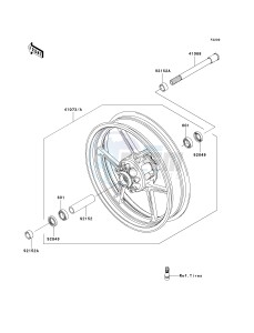 ER 650 A [ER-6N (EUROPEAN] (A6S-A8F) A7F drawing FRONT HUB