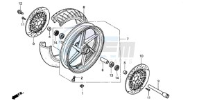 CBR600F3 drawing FRONT WHEEL (CBR600FS/3S/T/3T/SET)