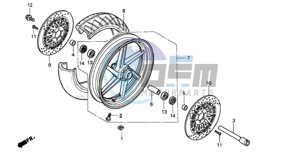 FRONT WHEEL (CBR600FS/3S/T/3T/SET)