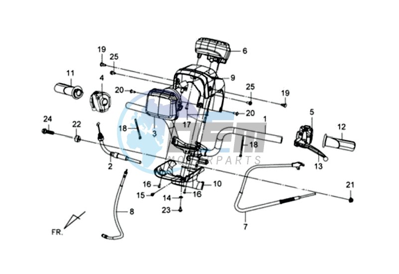 HANDLEBAR / BRAKE LEVERS CPL  L/R