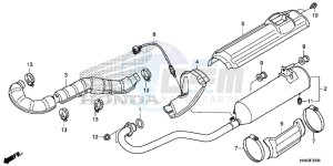 TRX500FM2F TRX500FM U drawing EXHAUST MUFFLER