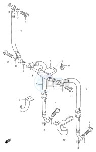 GSF1200 (E2) Bandit drawing FRONT BRAKE HOSE (GSF1200T V W X Y ST SV SW SX SY)