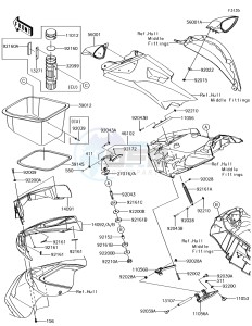 JET SKI ULTRA 310X JT1500LHF EU drawing Hull Front Fittings