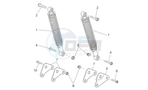 Scarabeo 125-200 Light carb. drawing Rear Shock absorber