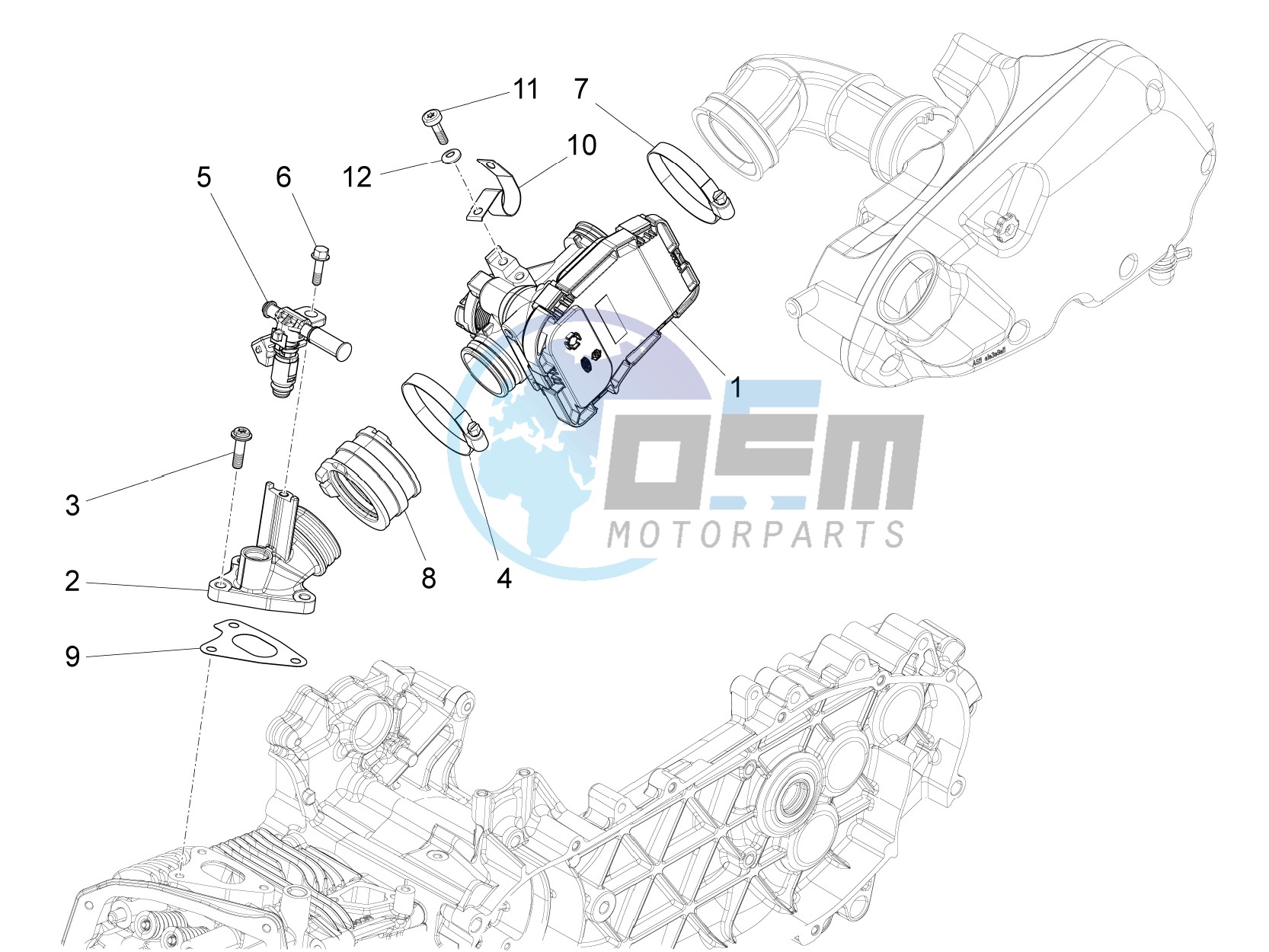 Throttle body - Injector - Induction joint