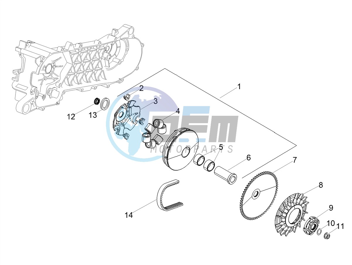 Half-pulley assy., driving